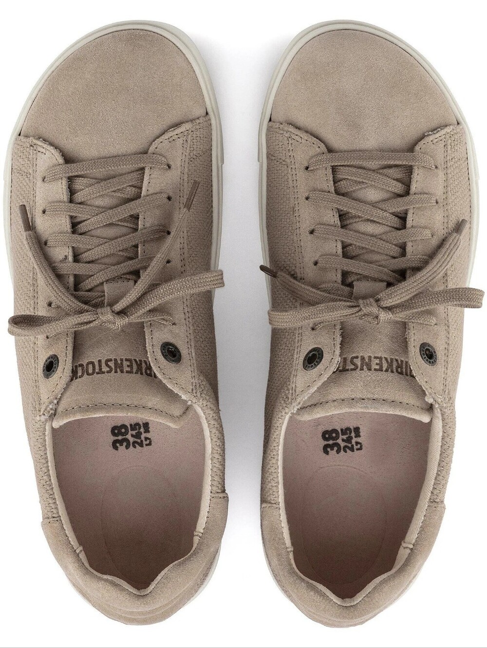 Birkenstock Unisex Bend Low canvas-suede sneakers in "Sandcastle", Sz 40